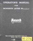 Monarch 25" NN, Lathe, Description of Assemblies Adjustments and Parts Manual